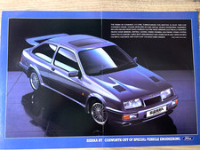 FORD SIERRA RS COSWORTH 1980s FRAMEABLE COLLECTIBLE ORIGINAL CLASSIC CAR ADVERT