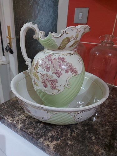 Antique wash jug and bowl - wash,