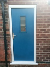 Blue upvc external door with - upvc,
