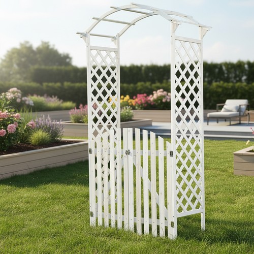 Rose arch white - arch, pergola