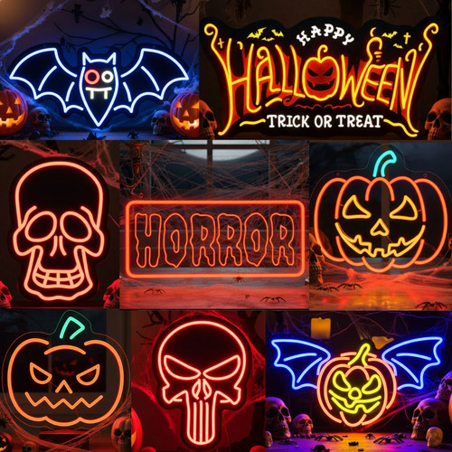 Halloween led neon sign wall - halloween,