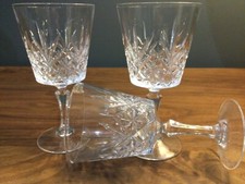 Vintage 80s Cut Glass Crystal Glasses x 3 Sherry Port Liqueur Shots Wine H 5"