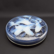 Rene Lalique opalescent Cyprins box C1921  Wonderful Large box 25.5cm diameter