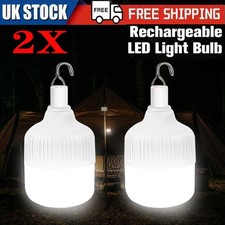 2x Rechargeable Super Bright LED Lantern Camping Light Tent Lamp USB Night Light