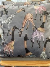 African Giraffe Print Velvet Cushion Covers Set Of 2