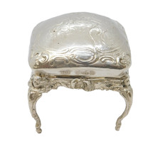 Edwardian Sterling Silver Dolls House Stool Ornament Antique 1909 London