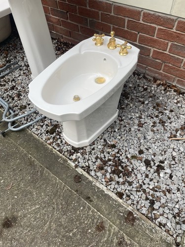 Cream bidet and matching - , sink