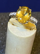 9k 4.56ct RARE!! XIA HELIODOR & WHITE ZIRCON RING SIZE T/U