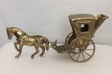 Vintage brass horse cart - &,