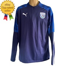 West Brom 1/4 Zip Puma Training Top Mens Large WBA West Bromwich Albion Blue