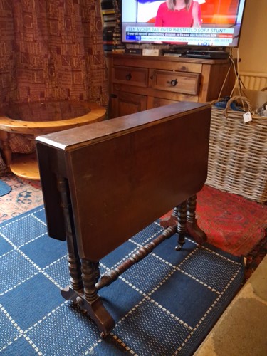 Antique drop leaf table with - leaf,