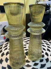 Pair of Glass Candle Holders