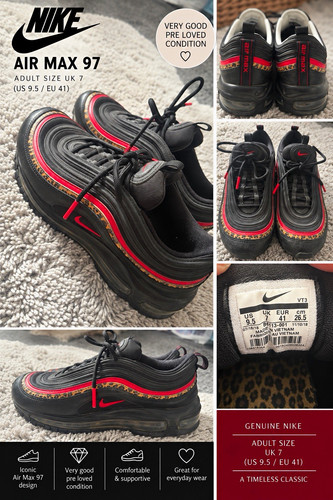 Nike air max black - 97, black/red