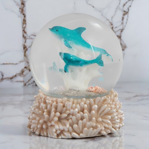 Dolphin snow globe - 3.25"h,