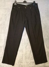 Versace Classic Wool Trousers W34 L30 Dark Grey Straight Leg Stretch