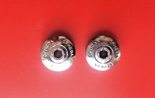 VINTAGE PAIR OF OFMEGA CHROME COTTERLESS CHAINSET DUST CAPS/COVERS