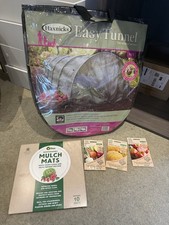 Haxnicks Easy Tunnel Net with Vitax Mulch Mats & Grow Your Own Seed Bundle – New