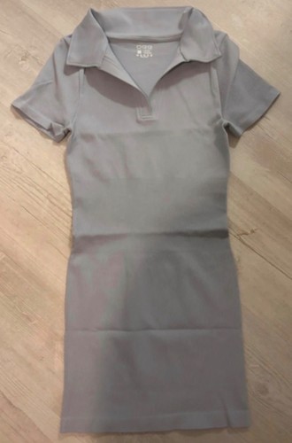 Bluey grey polo ribbed dress - polo,