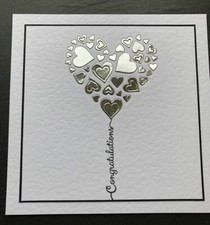 Handmade Silver Wedding / Wedding Card With Envelope. 6x6 Card With Envelope