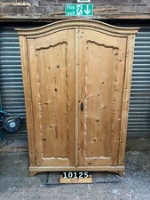 Antique pine knockdown wardrobe with shaped doors ref 10125
