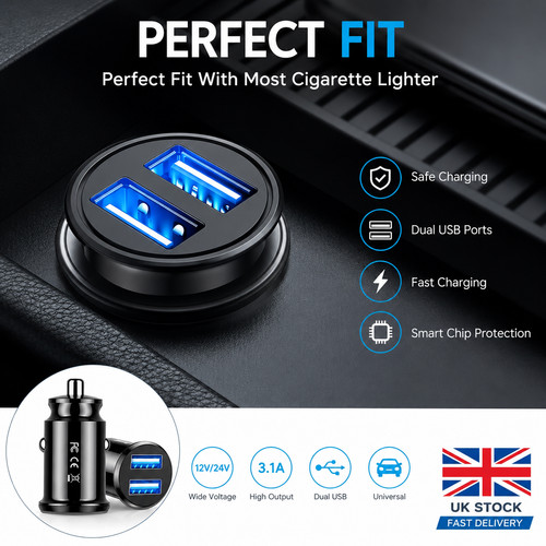 Fast car charger usb - 2, port