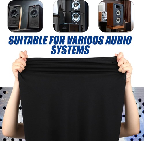 Speaker fabric cloth black - fabric,
