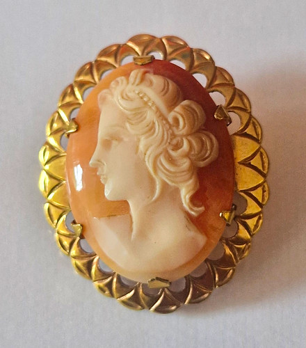 Vintage carved shell cameo - vintage,