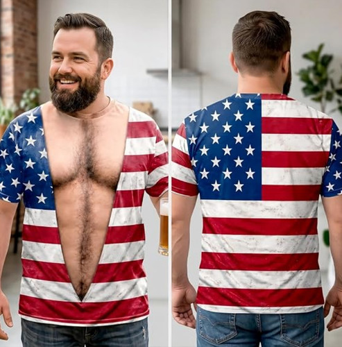 Usa flag hairy chest - flag,