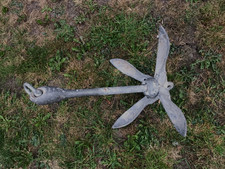 VINTAGE FOLDING GALVENISED GRAPPLE  HKG 4 KGS SMALL BOAT ANCHOR