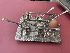 vintage 6  egg cup And Spoons