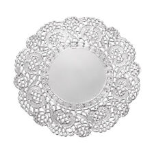 50 Pcs Paper Doilies 3.5 Inch Round Lace Decorative Placemats, Silver