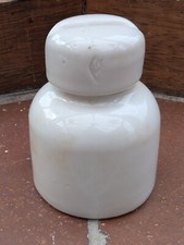 Vintage White RWI Ceramic Insulator. Railway Telegraph Pole.