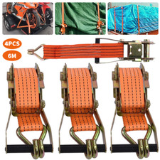 4X Heavy Duty Ratchet Ties Down Straps 50mm-6-Meter Lashing Cargo/Luggage-3000KG