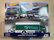 Hot wheels new Team Transport Mazda 787B + Sakura Sprinter Real Riders - Damaged