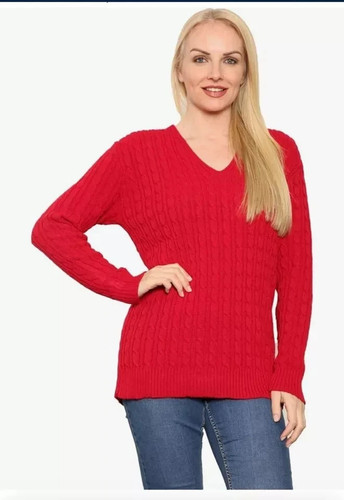 Ladies long sleeve - long, v-neck