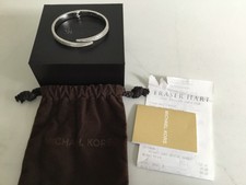 Michael Kors sliver tone cubic zirconia hinged Bangle