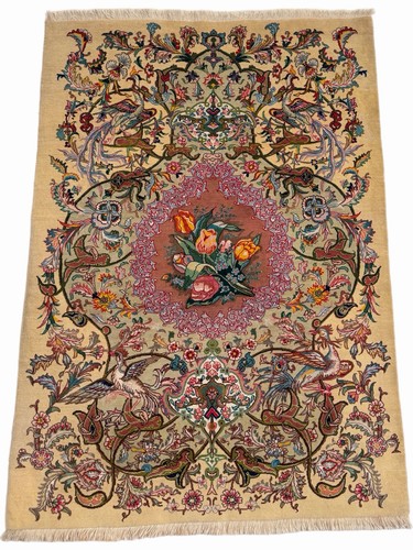 Hand knotted oriental wool and - wool,