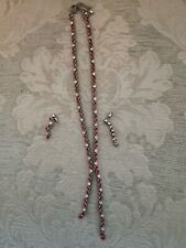 Virgin Vie Red/gold Crystal Drop Necklace And Earring Set - Used Rarely