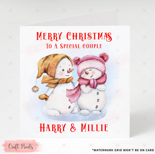 Personalised snowman couple - personalised,