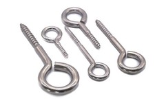 Stainless steel vine - eye, wood