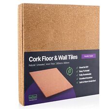 Treefloor Natural Plain Cork Tiles 9 Pack - 300mm x 300mm x 4mm