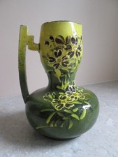 ANTIQUE ART POTTERY JUG / VASE - HAND PAINTED  DETAIL C.1890  BURMANTOFTS ?