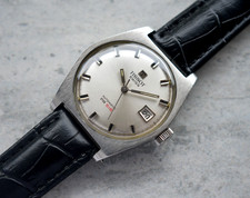 1972 Vintage Tissot Seastar PR 516 Automatic Silver Dial Leather Watch Rare