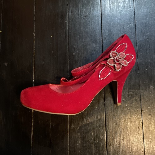 Women red velvet heels - women’s,