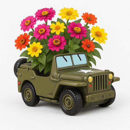 Cement planter american jeep - planter,