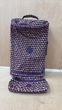 Vintage Kipling Suitcase & Matching Wash Bag Geometric Print – Rare Collectible