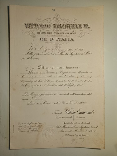 Certificate vittorio emanuele - certificate,