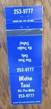 TAXI CAB: METRO TAXI (MATCHBOOK MATCHCOVER) -F24