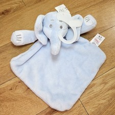 Tagged F&F Tesco Blue Elephant Comforter Soother Blanket Soft Hug Toy Plush 
