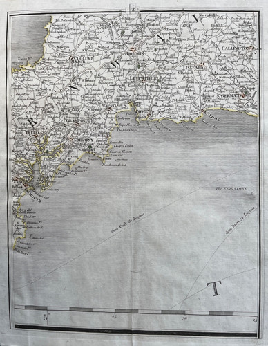 1794 antique map falmouth - antique, map;